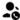 A black and white minimalist flat vector icon showing a user silhouette next to a circular telephone handset symbol, representing commercial client communication.